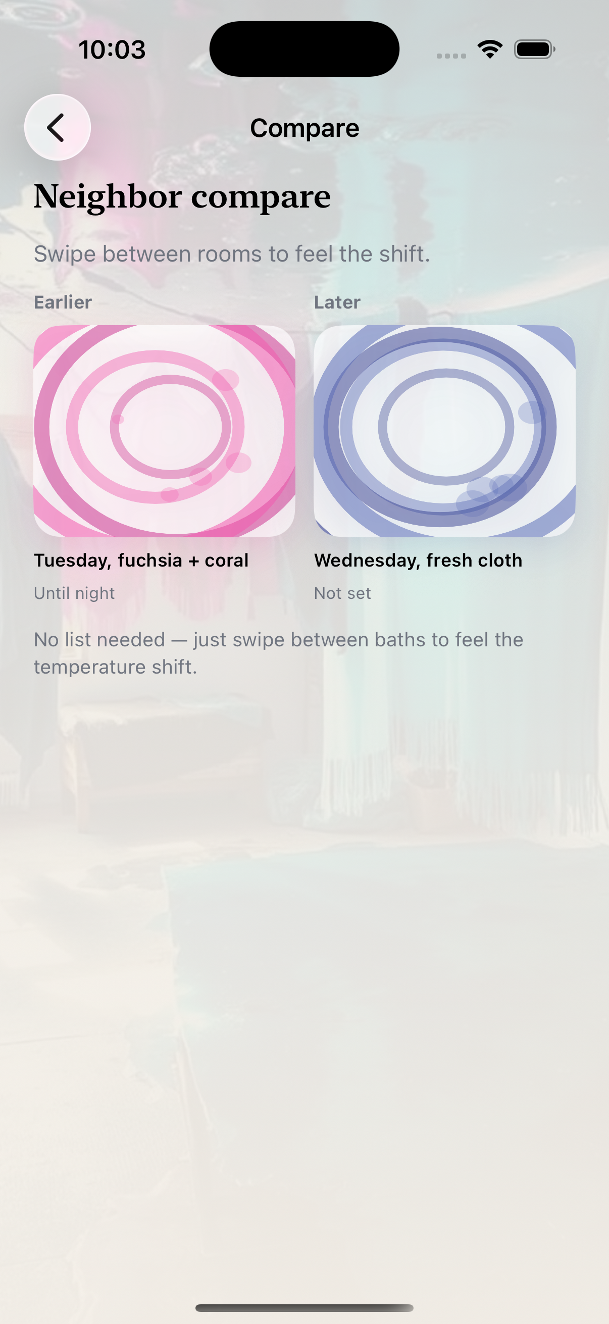 Neighbor compare between two baths